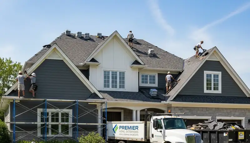 Vinyl siding installation and roof replacement by contractors in Indianapolis, IN