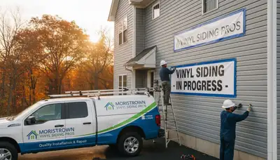 Vinyl siding contractors installing new home exterior in Indianapolis, IN