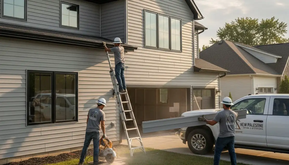 Vinyl siding contractors improving home exterior in Indianapolis IN