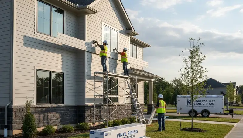 Vinyl siding contractors installing durable home siding in Indianapolis IN