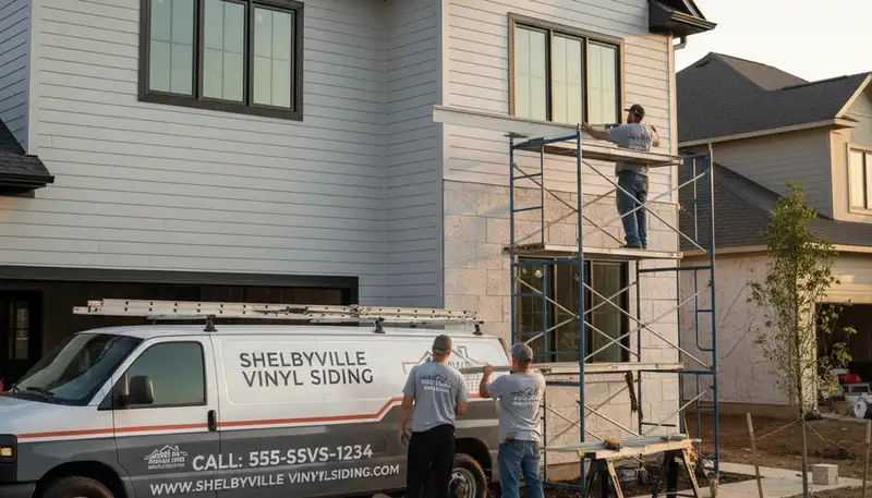 Vinyl siding installation by expert contractors in Indianapolis IN residential neighborhood